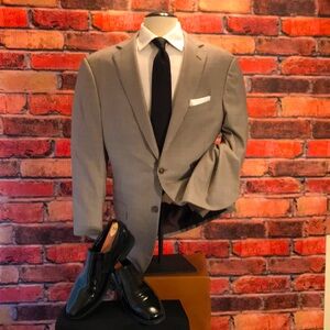 Ermenegildo Zegna Tan Blazer with Black Tie
